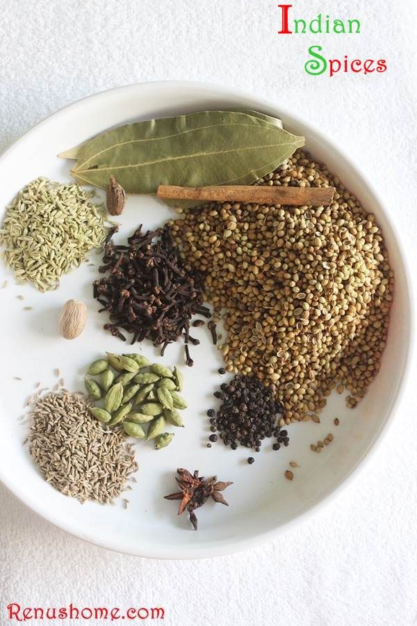 Indian spices in hindi, tamil, telugu